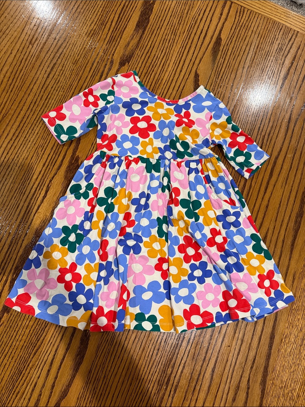 Hanna Skater Dress Girls Floral Knit Twirl Dress - Multicolor